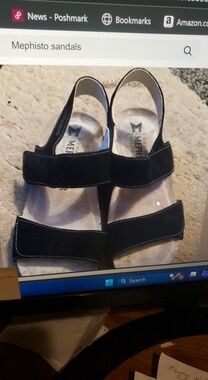 MEPHISTO BLACK SANDALS SIZE 71/2...(38)